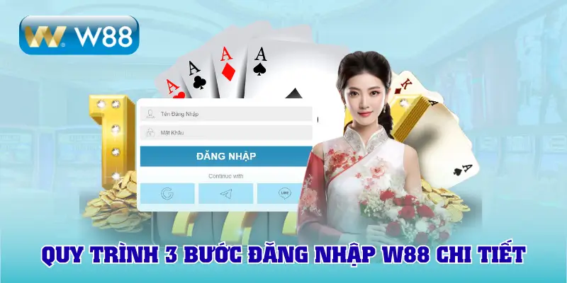 Quy trình 3 bước đăng nhập W88 chi tiết 